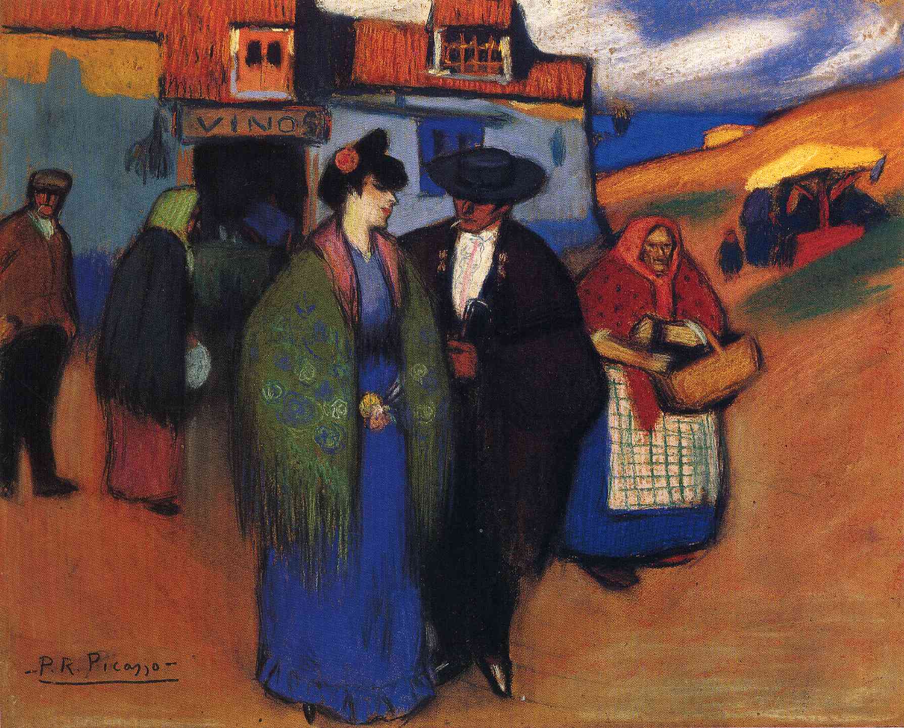Picasso A spanish couple in front of inn 1900